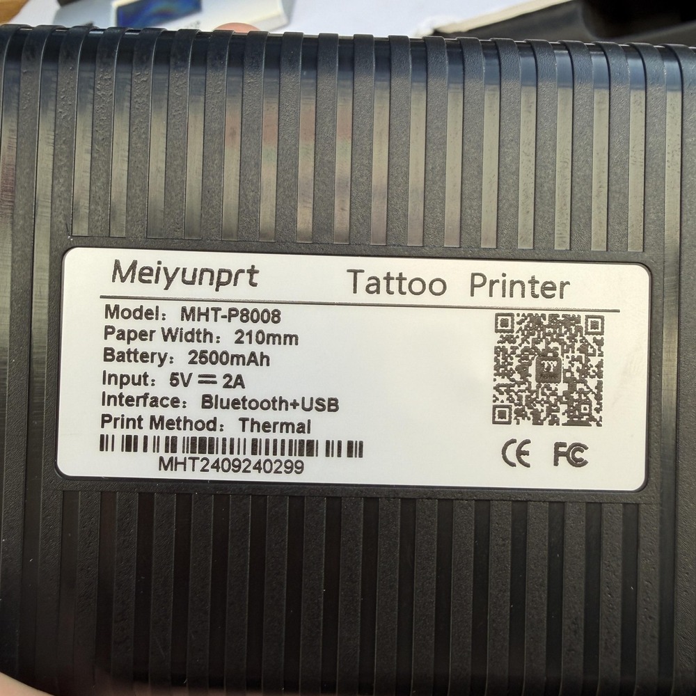 Meiyunprt Tattoo Printer Thermal Copier MHT-P8008 Bluetooth USB Black Portable - Picture 4 of 6